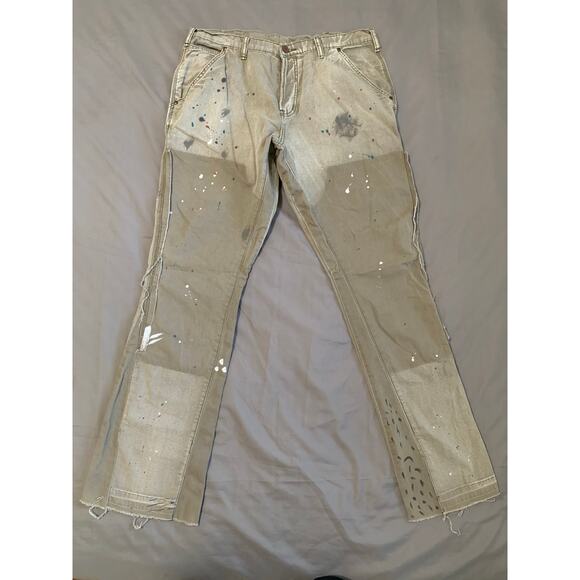 MNML Khaki Denim Flare Jeans Size 33 - Picture 1 of 3